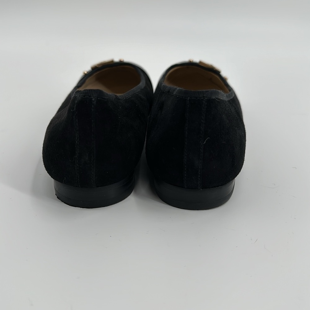 Marc Fisher Black Suede and Leather Buckle Flats Size 8.5 - Picture 6 of 8